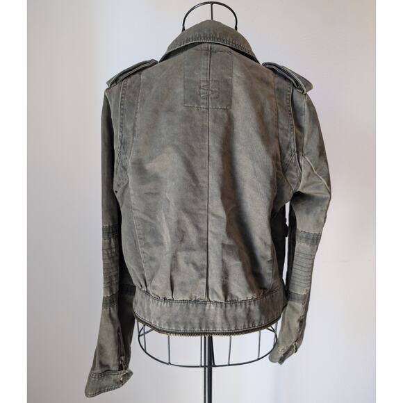 Zadig & Voltaire Klara Asymmetrical Green Cotton Military Jacket Womens Medium - Picture 3 of 13